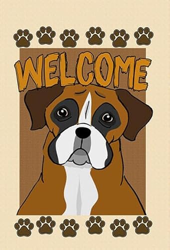 Lustiges Puzzle 500 Teile für Erwachsene Boxer Willkommen Hund Holz Pädagogisches Puzzle Dekorationen Geschenk 52,1 x 38,1 cm von Yaesttie