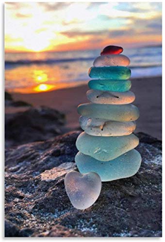 Lustiges Puzzle 500 Teile für Erwachsene DIY Meeresglas in der untergehenden Sonne Holzpuzzles Kinder und ältere Menschen Puzzles Moderne Wandkunst lustige Spiele Vorschulen Bestes Geschenk 52.1 cmx von Yaesttie