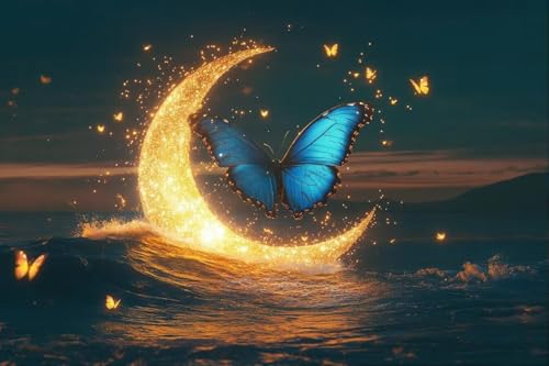 Lustiges Puzzle 500 Teile für Erwachsene Mond Schmetterling See Schmetterling Nehmen Sie sich Zeit - Entwickeln Sie Geduld und Konzentration 52,1 x 38,1 cm Lustiges Puzzle 500 Teile für Erwachsene Mond Schmetterling See Schmetterling Nehmen Sie sich Zeit - Entwickeln Sie Geduld und Konzentration 52,1 x 38,1 cm von Yaesttie