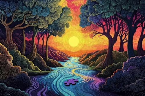 Lustiges Puzzle 500 Teile für Erwachsene Psychedelic Forest Jigsaw Puzzle - Happy Landscape Delivery Will Make Any Family Gathering Fun 52.1 cmx38.1 cm Lustiges Puzzle 500 Teile für Erwachsene Psychedelic Forest Jigsaw Puzzle - Happy Landscape Delivery Will Make Any Family Gathering Fun 52.1 cmx38.1 cm von Yaesttie