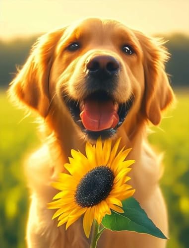 Lustiges Puzzle 500 Teile für Erwachsene Sonnenblume und Golden Retriever Puzzles für lässige Familienaktivitäten 52,1 x 38,1 cm Lustiges Puzzle 500 Teile für Erwachsene Sonnenblume und Golden Retriever Puzzles für lässige Familienaktivitäten 52,1 x 38,1 cm von Yaesttie