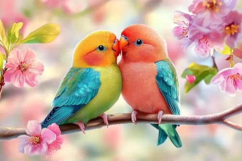 Lustiges Puzzle für Erwachsene, buntes Vogelpaar, Tierschönheit, Vogelgeschenke, DIY-Sammlerstücke, Wanddekoration, 52,1 x 38,1 cm, 500 Teile Lustiges Puzzle für Erwachsene, buntes Vogelpaar, Tierschönheit, Vogelgeschenke, DIY-Sammlerstücke, Wanddekoration, 52,1 x 38,1 cm, 500 Teile von Yaesttie