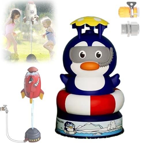 AquaRocket Wasserrakete, Wasserrakete mit Action-Garantie, Rocket Children's Outdoor Water Sprinkler, Water Toy Garden, Lawn Sprinkler Children, Water Rocket Sprinkler(G) von Yagerod