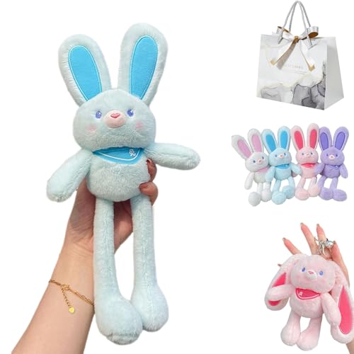 Pull Up Rabbit Plush Toys, 12" Easter Stuffed Rabbit Toy, Interactive Stretchy Design, Ultra-Soft & Safe Pull-Out Funny Plush Keychain, for Bags and Keys (B) von Yagerod