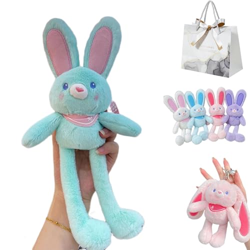 Pull Up Rabbit Plush Toys, 12" Easter Stuffed Rabbit Toy, Interactive Stretchy Design, Ultra-Soft & Safe Pull-Out Funny Plush Keychain, for Bags and Keys (C) von Yagerod