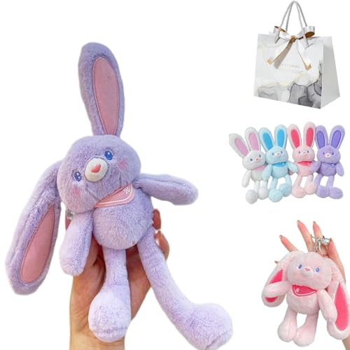 Pull Up Rabbit Plush Toys, 12" Easter Stuffed Rabbit Toy, Interactive Stretchy Design, Ultra-Soft & Safe Pull-Out Funny Plush Keychain, for Bags and Keys (D) von Yagerod
