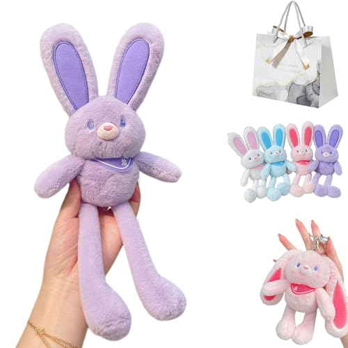 Pull Up Rabbit Plush Toys, 12" Easter Stuffed Rabbit Toy, Interactive Stretchy Design, Ultra-Soft & Safe Pull-Out Funny Plush Keychain, for Bags and Keys (F) von Yagerod