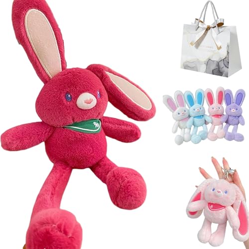 Pull Up Rabbit Plush Toys, 12" Easter Stuffed Rabbit Toy, Interactive Stretchy Design, Ultra-Soft & Safe Pull-Out Funny Plush Keychain, for Bags and Keys (H) von Yagerod