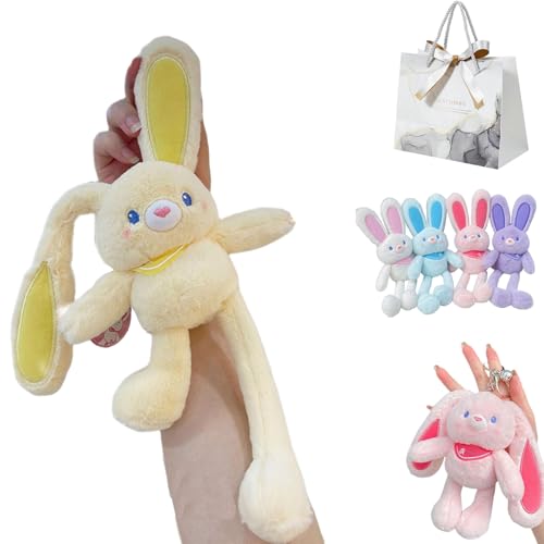 Pull Up Rabbit Plush Toys, 12" Easter Stuffed Rabbit Toy, Interactive Stretchy Design, Ultra-Soft & Safe Pull-Out Funny Plush Keychain, for Bags and Keys (I) von Yagerod