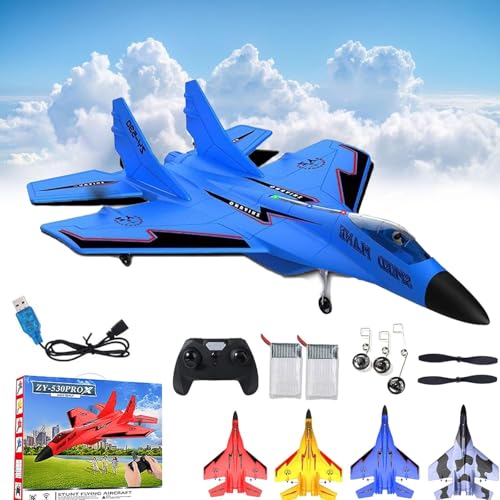 Yagerod Zy 530 Pro Rc Plane, Zy-530 Rc Plane, Remote Control Wireless Airplane Toy - 2.4ghz Rc Plane with Lights, 2 Channels Foam Rc Planes Wireless Toy, Anti-Collision Silicone Nose Rcplane (A) von Yagerod