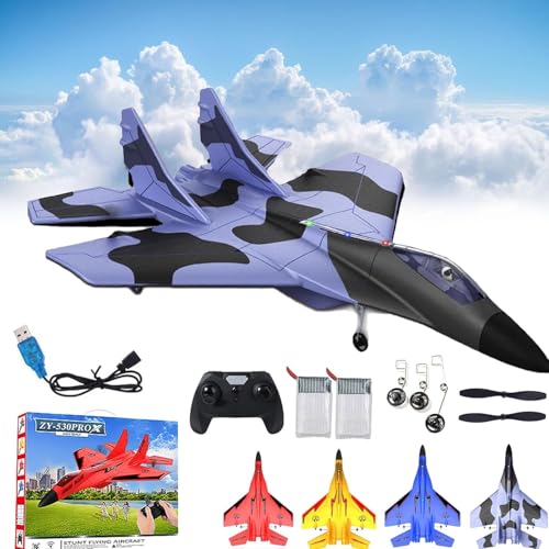 Yagerod Zy 530 Pro Rc Plane, Zy-530 Rc Plane, Remote Control Wireless Airplane Toy - 2.4ghz Rc Plane with Lights, 2 Channels Foam Rc Planes Wireless Toy, Anti-Collision Silicone Nose Rcplane (B) von Yagerod