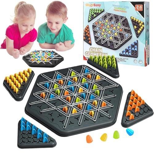 Yagurby Triggle Spiel, Triggle Spiel Gummibänder Lustiges Triangle Game Strategie-Steckbrettspiel Taktikspiel Logik Spiele für 2-4 Personen von Yagurby