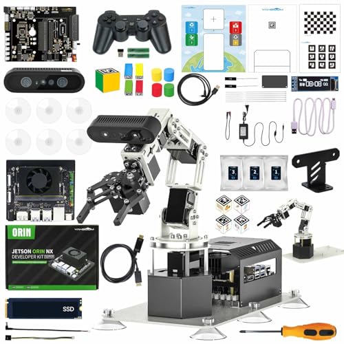 Yahboom 3D Deep Point Cloud Recognition Robotic Arm, 6DOF Robotic Arm Equipped with Jetson Orin NX SUPER 16G Motherboard, 3D Space AI Interactive Grasping(Standard with Orin NX 16GB) von Yahboom
