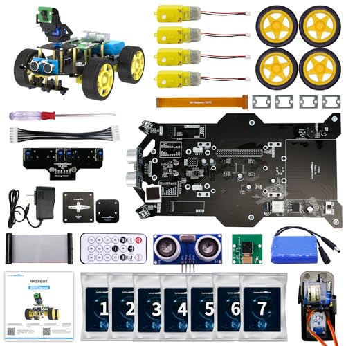 Yahboom 4WD Robot with Raspberry Pi 5 DIY Car Kit with Camera Ultrasonic Sensor etc,Python Programming Electronic AI Robotic Kit for Teens Without Raspberry Pi 5 von Yahboom