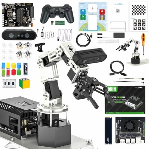 Yahboom DOFBOT PRO 6DOF Robotic Arm Equipped with Jetson Orin NX SUPER 8G Motherboard, 3D Deep Point Cloud Recognition, 3D Space AI Interactive Grasping（Standard with Orin NX 8GB） von Yahboom