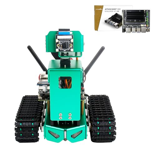 Yahboom Jetson Nano 4GB SUB Robotic Developer Kit AI Smart Robot für Erwachsene, programmierbare Kamera für Autopilot Object Tracking Face Color Recognition (with Jetson Nano SUB) von Yahboom