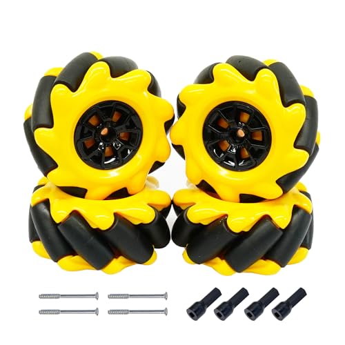 Yahboom Mecanum Wheel, 60mm Omnidirectional Smart Robot Car Parts Accessories DIY Toy Assembly, Compatible with Building Blocks and TT Motors (2 Pairs) with Coupling von Yahboom