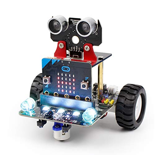 Yahboom Microbit V2 Coding Smart Robotics Toys Maker Code Python DIY STEM Education RC Car Kit for Kids 8+ with BBC Micro:bit V2 (Bit Car Without Microbit) von Yahboom