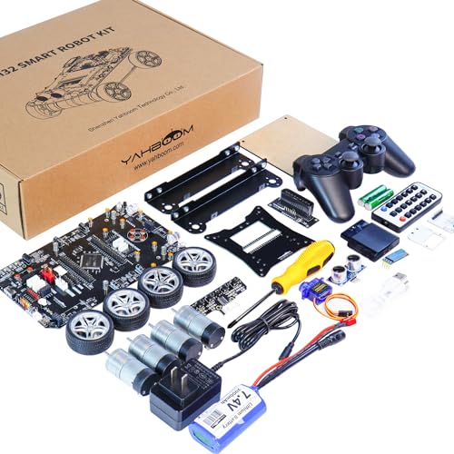 Yahboom Program STM32 Development Board RC Intelligent Robot Kit Tracking and Obstacle Avoidance 4WD Drive STM32 Robot Kit Serial Port Connection DIY Extended Multi-Funktion (STM32 Ultimate Kit) von Yahboom