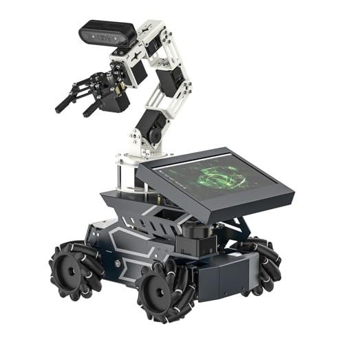 Yahboom ROS2 AI Voice-Controlled Robot Car, Equipped with Depth Camera and Robotic Arm Capable of 3D Grasping Objects,Includes Touch Screen, Robotics Programming Project（with DP Ver Orin NX 16GB） von Yahboom