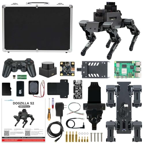 Yahboom ROS2 Robot Dog with RPi 5 AI Model Voice Embodied Intelligence OpenCV Programmable Bionic Quadruped AI Robotic Dog,for Educational Python Programming (DOGZILLA S2 with Pi 5-4G with AlumBox) von Yahboom