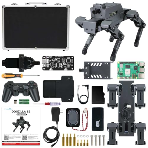 Yahboom ROS2 Robot Dog with RPi 5 AI Model Voice Embodied Intelligence OpenCV Programmable Bionic Quadruped AI Robotic Dog,for Educational Python Programming (EU S1 with Pi 5-4G with AlumBox) von Yahboom