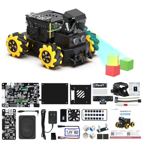 Yahboom RPi 5 ROS2 Robot Car 360°Movement, AI Vision & Tracking, Integrated Multimodal Large AI Model OpenRouter, AI Voice Interaction (Superior Without RPi5) von Yahboom