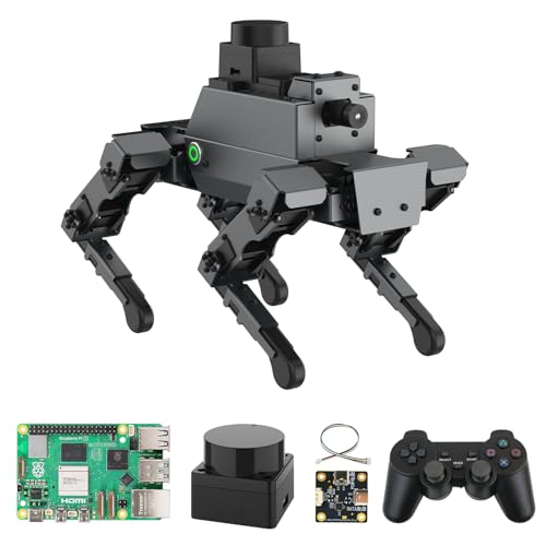 Yahboom Raspberry Pi 4B AI Quadruped Bionic Robot Dog Electronic Toy ROS Python Programmierung Face Visual Recognition Voice Control Lidar Map Navigation (with Raspberry Pi) von Yahboom