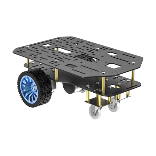 Yahboom Smart Chassis Car 2WD Kit with DC 12V Motor, 520 Encoder Motor, Aluminum Alloy Frame, with Expansion Board Driver, for DIY Educational Robot Car Kit (2WD Chassis Without Battery) von Yahboom