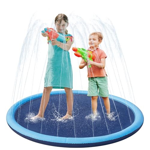 Yaheetech Sprinkler Wasser Spielmatte 150cm, Verdickte Splash Pad, Wasserspielzeug Sprinklerauflage für Kinder, Anti-Rutsch, Einstellbare Wasserhöhe, 4 Flicken, Wassersprinkler Pad für Sommer Garten Yaheetech Sprinkler Wasser Spielmatte 150cm, Verdickte Splash Pad, Wasserspielzeug Sprinklerauflage für Kinder, Anti-Rutsch, Einstellbare Wasserhöhe, 4 Flicken, Wassersprinkler Pad für Sommer Garten von Yaheetech