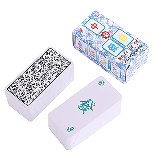 Yajexun Mahjong-Karte 2023-136 Chinesisches Mahjong-Kartenset, Mahjong-Karten, Spielkarten, Geräuschloses Tischspiel Für Unterwegs, Wasser- Und Reißfestes Klassisches Chinesisches Legespiel von Yajexun