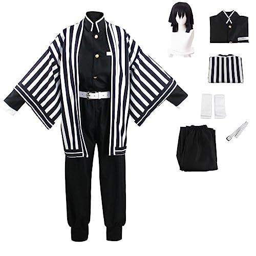 Yakisle Iguro Cosplay Kostüm Kimono Outfit Uniform Komplettes Set mit Perücke XL Yakisle Iguro Cosplay Kostüm Kimono Outfit Uniform Komplettes Set mit Perücke XL von Yakisle