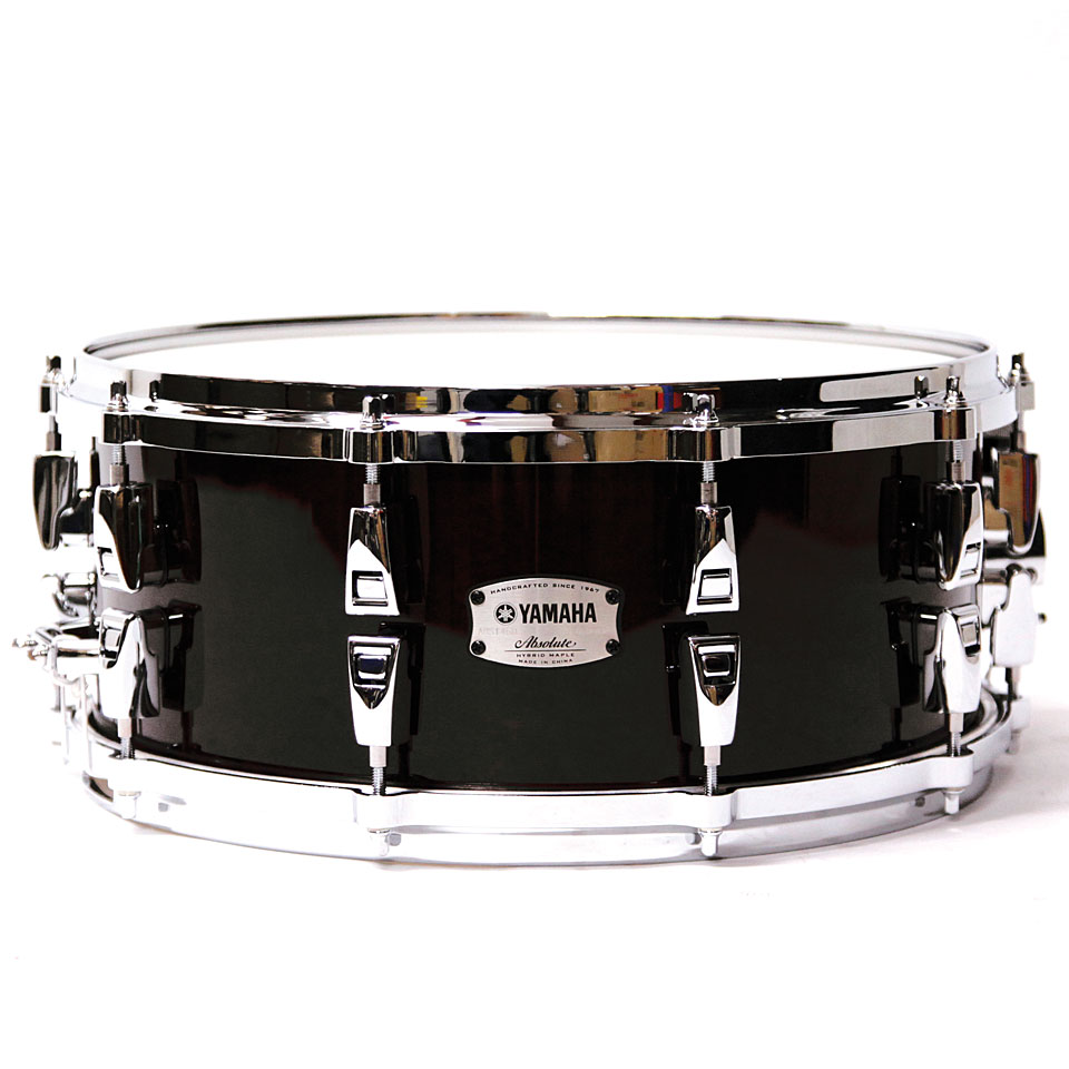 Yamaha Absolute Hybrid Maple 14" x 6" Solid Black Snare Drum Snare von Yamaha