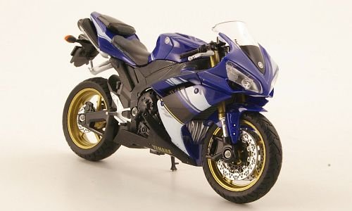 Yamaha YZF-R1, blau/schwarz, 2008, Modellauto, Fertigmodell, Welly 1:18 von YAMAHA