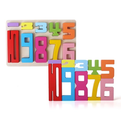 Yamaler Holz-Zahlenblock-Spielzeug, Farb- und Formerkennung, Montessori Zahlenspielzeug, Lernaktivitäten für Vorschulkinder, Geburtstagsgeschenk (B) von Yamaler