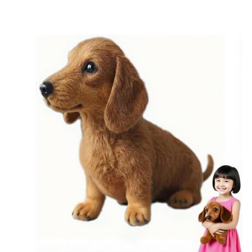 Yamaler Plüsch-Dackel – Realistisches Pandy Plüschtier, Weiches und Langlebiges Hundespielzeug für Dekoration und Interaktiven Spaß (B) von Yamaler