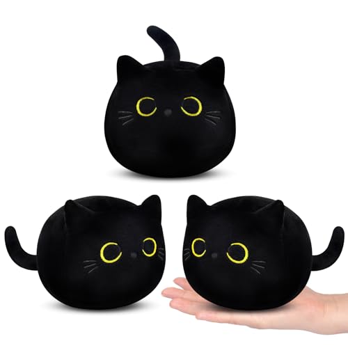 Yamepuia 3 Pcs Schwarze Katze Kuscheltier,13cm Kawaii Katze Kuscheltier für Kinder,Weich Niedlich Stofftier Katze Plüschtier Kissen Geschenk für Kinder Jungen Mädchen Yamepuia 3 Pcs Schwarze Katze Kuscheltier,13cm Kawaii Katze Kuscheltier für Kinder,Weich Niedlich Stofftier Katze Plüschtier Kissen Geschenk für Kinder Jungen Mädchen von Yamepuia