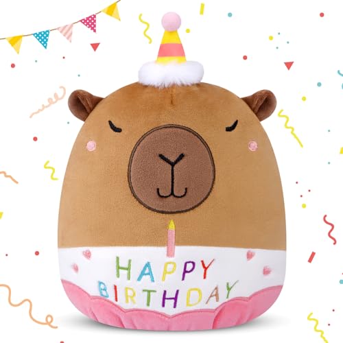 Yamepuia Capybara Kuscheltier - Happy Birthday PlüSchtier,20cm Birthday Capybara PlüSchtier,Niedliche Wasserschwein Kissen Kuscheltier Geburtstag Geschenk und Deko für Kinder Jungen MäDchen Yamepuia Capybara Kuscheltier - Happy Birthday PlüSchtier,20cm Birthday Capybara PlüSchtier,Niedliche Wasserschwein Kissen Kuscheltier Geburtstag Geschenk und Deko für Kinder Jungen MäDchen von Yamepuia