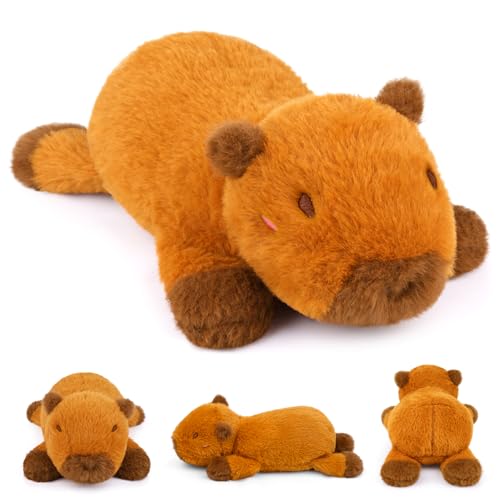 Yamepuia Gewicht Capybara Kuscheltier,25cm Weighted Stuffed Animal,Niedliche und Weich Capybara Plüschtier Spielzeug,Gewichtskuscheltier Geschenke für Kinder Mädchen Junge von Yamepuia