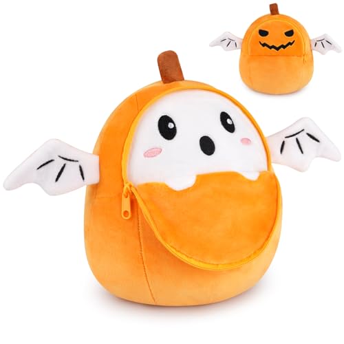 Yamepuia Halloween Kuscheltier - Geist Kuscheltier,20cm Halloween Kürbis Plüschtier,Niedliche Kürbis Geist Kuscheltiers Kissen, Kinder Jungen Mädchen von Yamepuia