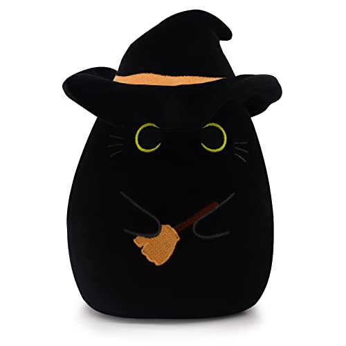 Yamepuia Schwarze Katze Kuscheltier,20cm Halloween Kuscheltier mit Hut,Niedliche Katze PlüSchtier Kissen Spielzeug, Kinder Jungen Mädchen Yamepuia Schwarze Katze Kuscheltier,20cm Halloween Kuscheltier mit Hut,Niedliche Katze PlüSchtier Kissen Spielzeug, Kinder Jungen Mädchen von Yamepuia