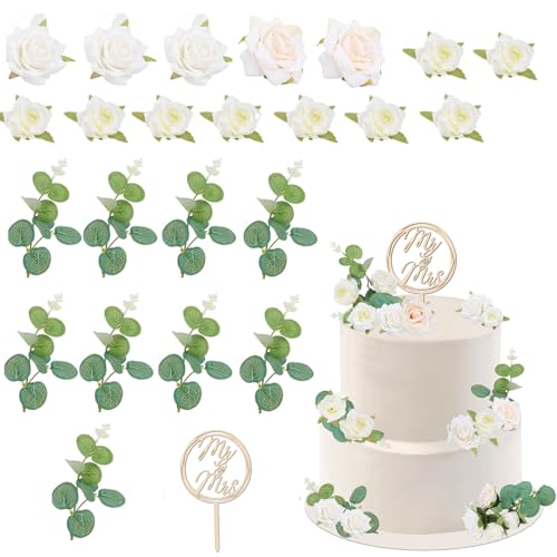 Yamitora 24 Stück Cake Topper Hochzeit Holz Tortendeko Mr Mrs Torten Topper Deko, Tortenstecker Rosen Geldpflanzen Dekoration, Kuchen Deko Party Yamitora 24 Stück Cake Topper Hochzeit Holz Tortendeko Mr Mrs Torten Topper Deko, Tortenstecker Rosen Geldpflanzen Dekoration, Kuchen Deko Party von Yamitora