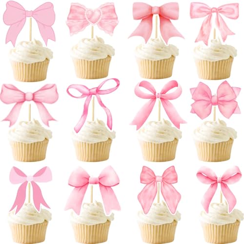 Yamobi Cupcake-Topper mit Kokette-Schleife, 24 Stück schmetterling deko geburtstag, tortendeko mädchen,Einzigartig Mit Pinken Schleifen Yamobi Cupcake-Topper mit Kokette-Schleife, 24 Stück schmetterling deko geburtstag, tortendeko mädchen,Einzigartig Mit Pinken Schleifen von Yamobi