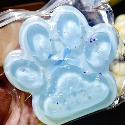Yamobi süße Taba Squishy Katzenpfoten,HandgemachtesCat Paw Squishy Toy, Taba Squishy Paw für Kinder und Erwachsene(Blau) von Yamobi