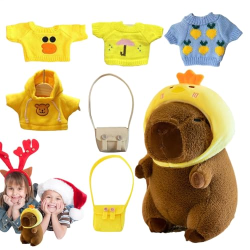 Yanayi Capybara Plüschtier, 23cm Niedliche Capybara Kuscheltier, Capybara Kuscheltier, Dress Up Capybara Puppen Mit Kleidung Tasche Hut, Capybara-Stofftier, Für Home Deko Kinder Geschenke Yanayi Capybara Plüschtier, 23cm Niedliche Capybara Kuscheltier, Capybara Kuscheltier, Dress Up Capybara Puppen Mit Kleidung Tasche Hut, Capybara-Stofftier, Für Home Deko Kinder Geschenke von Yanayi