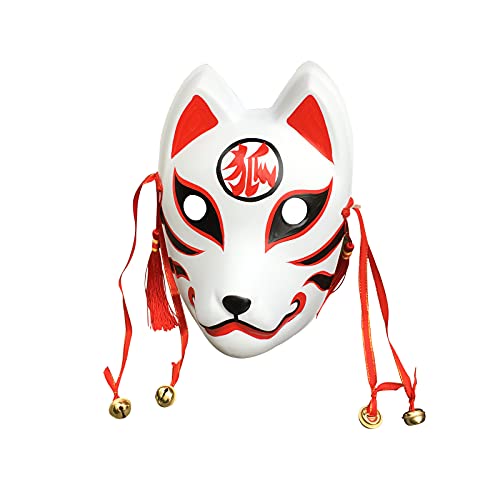 YangYong Fuchsmaske, mittelgroße Kitsune Kabuki-Maske für Jungen, japanische Comic-Anime-Thema-Kostümmaske für Maskenball, Party, Halloween von YangYong