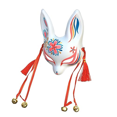 YangYong Little Bunny Kitsune Maske, Traditionelle Japanische Cosplay Kaninchen Fuchs Kabuki Maske Kimono Kostüm Zubehör Raumdekor (A) von YangYong
