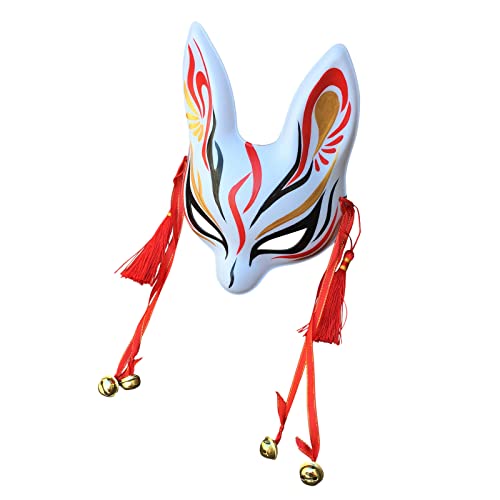 YangYong Little Bunny Kitsune Maske, Traditionelle Japanische Cosplay Kaninchen Fuchs Kabuki Maske Kimono Kostüm Zubehör Zimmer Dekor von YangYong