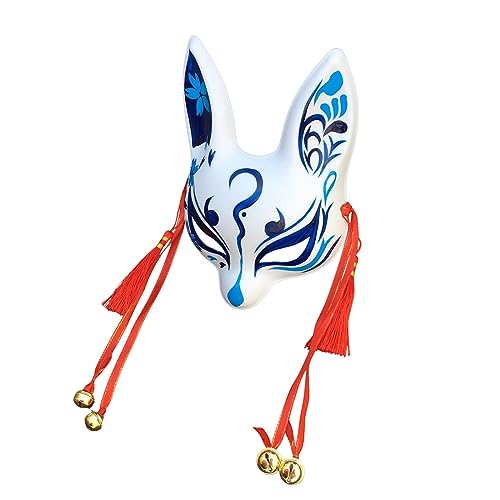 YangYong Little Bunny Kitsune Maske, traditionelles japanisches Cosplay Kaninchen Fuchs Kabuki Maske Kimono Kostüm Zubehör Raumdekor von YangYong