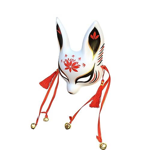 YangYong Little Bunny Kitsune Maske, traditionelles japanisches Cosplay Kaninchen Fuchs Kabuki Maske Kimono Kostüm Zubehör Raumdekor von YangYong